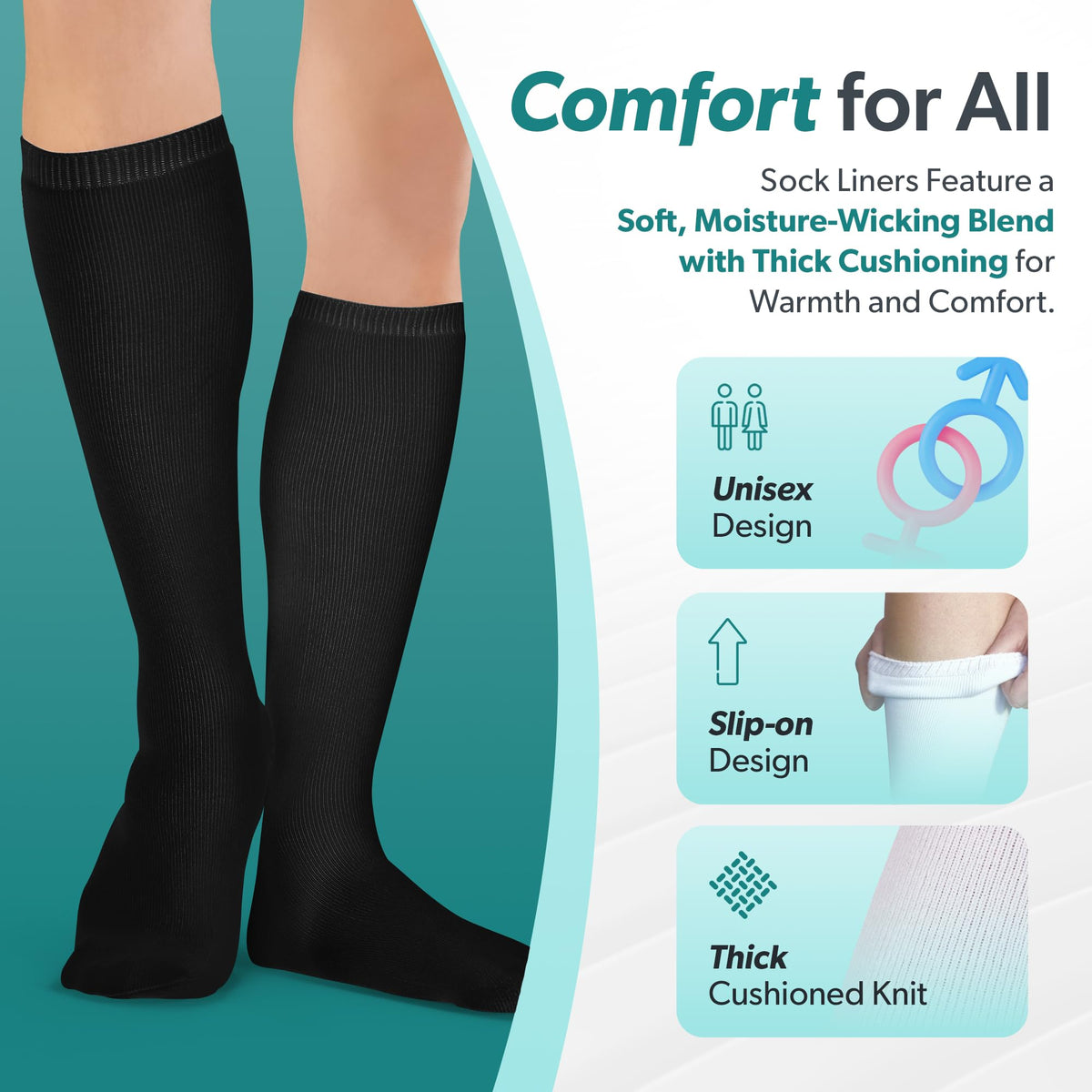 1 Pair White Tube Sock Liners M122307