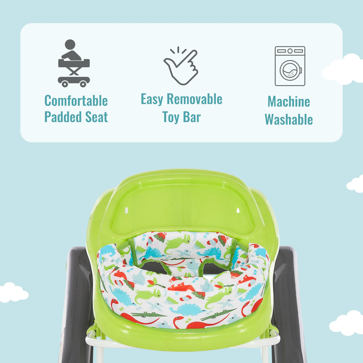 2-in-1 Convertible Baby Walker with Adjustable Seat Z104693