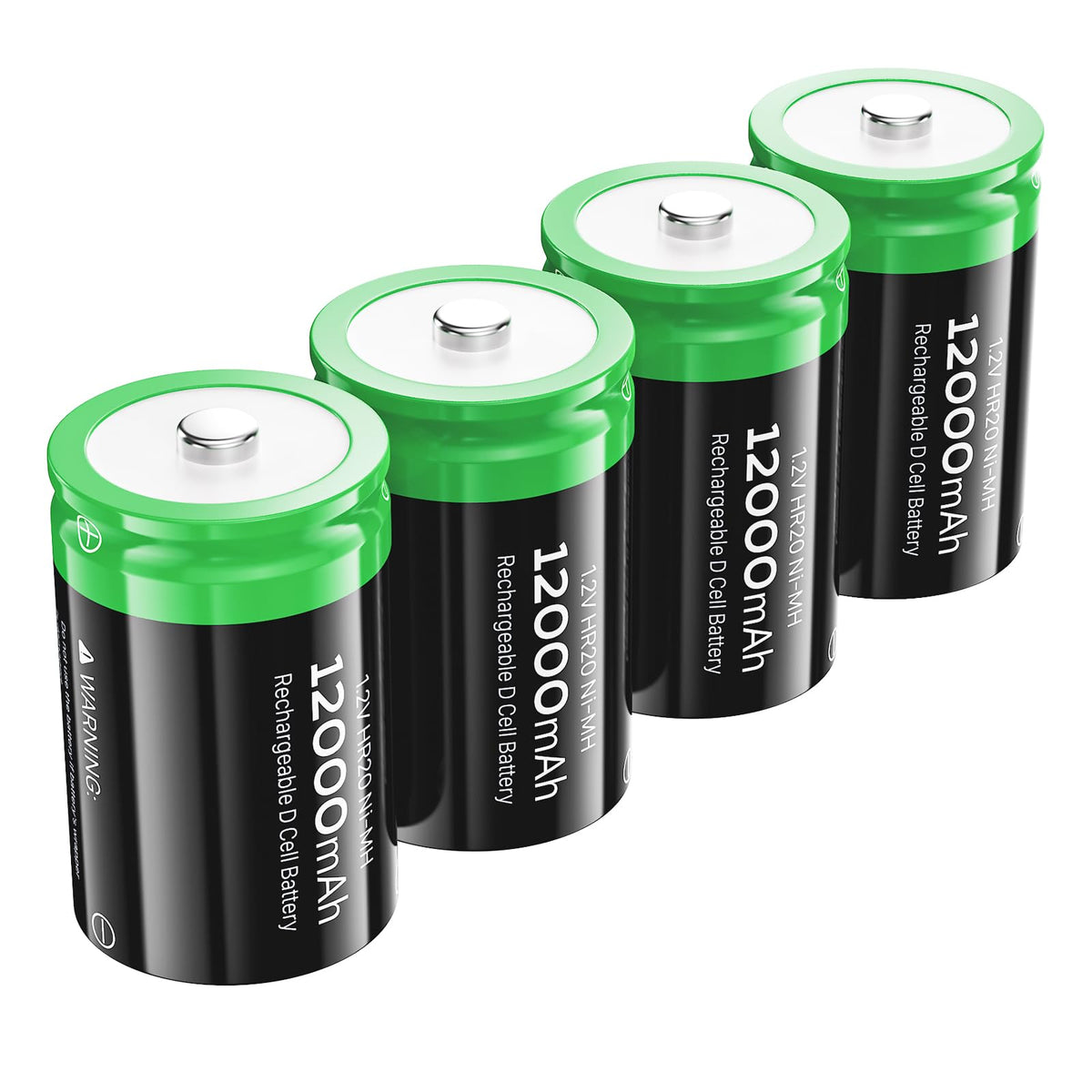 Rechargeable D Batteries, 12000mAh Ni-MH 1.2V 4-Pack Y162
