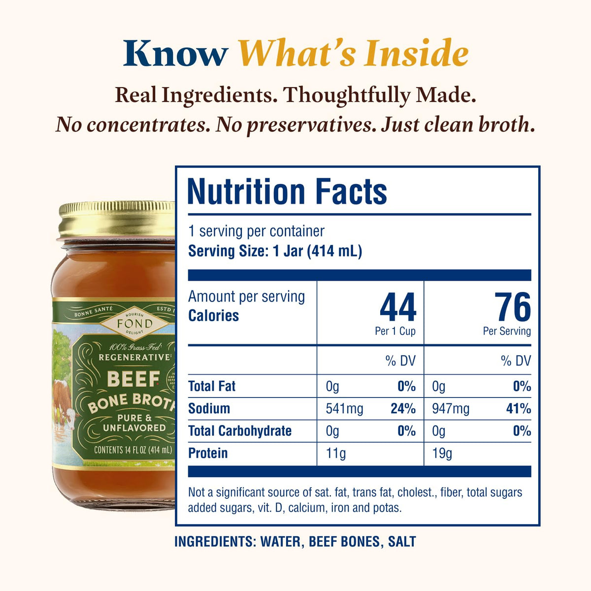 100% Grass-Fed Beef Bone Broth 4-Pack M671