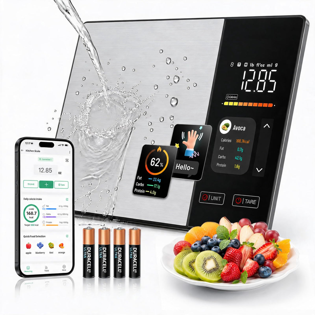 11lb Stainless Steel Digital Kitchen Scale W625