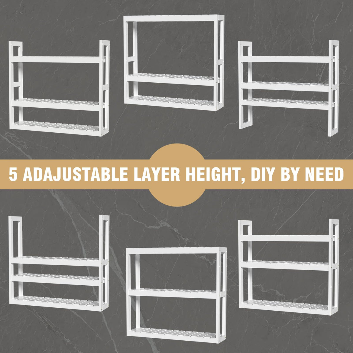 White 3 Tier Bamboo Bathroom Shelves G64885