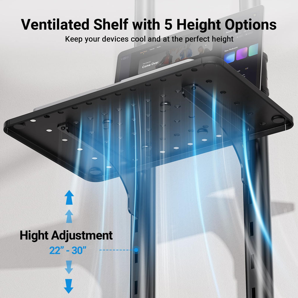 Rolling TV Stand on Wheels for 32-83 Inch Screens up to 110lbs E571