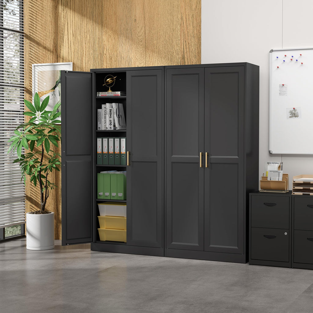 71" Metal Pantry Storage Cabinet with Doors & 4 Adjustable Shelves R48757
