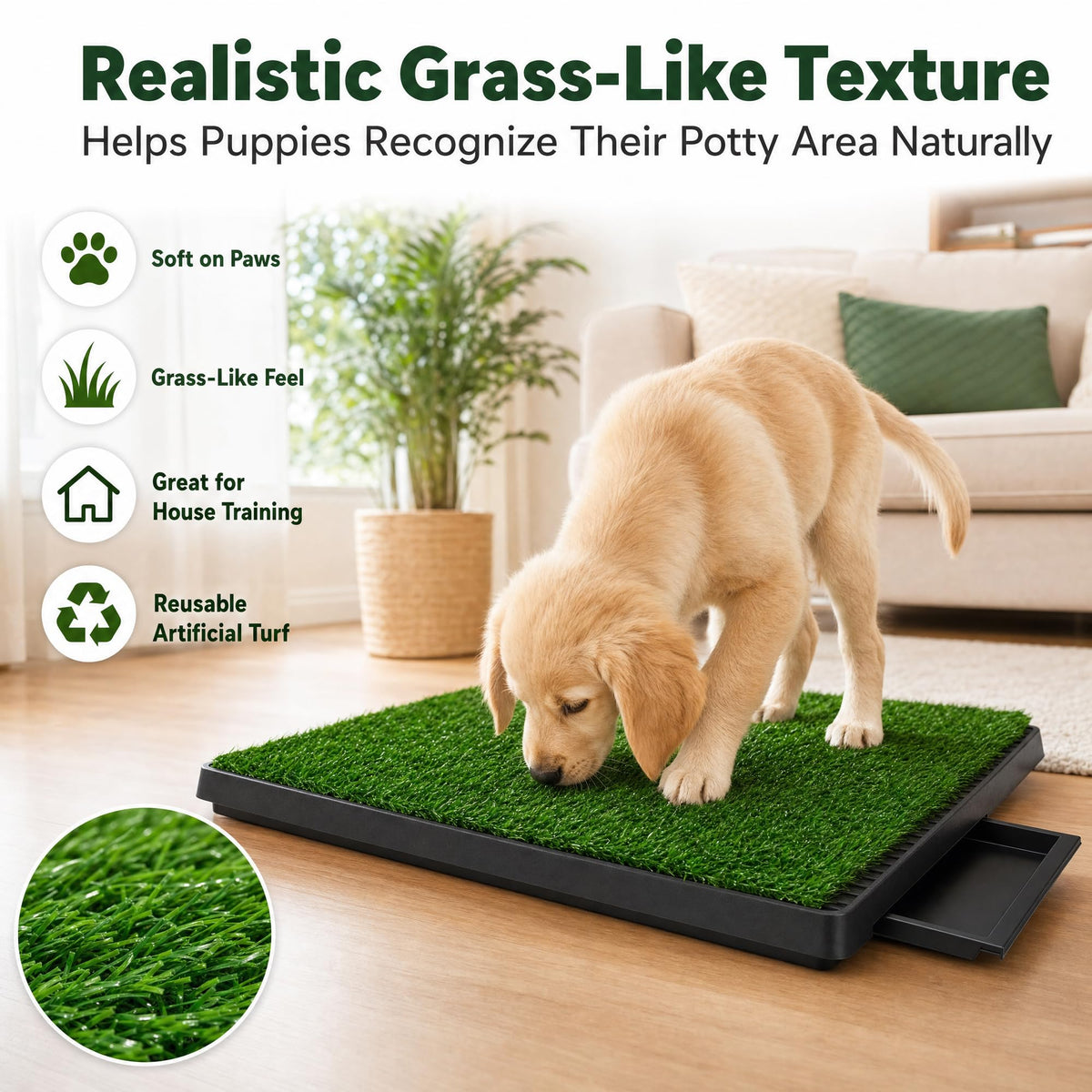 Dog Grass Pad with Tray 30 x 20 in G415