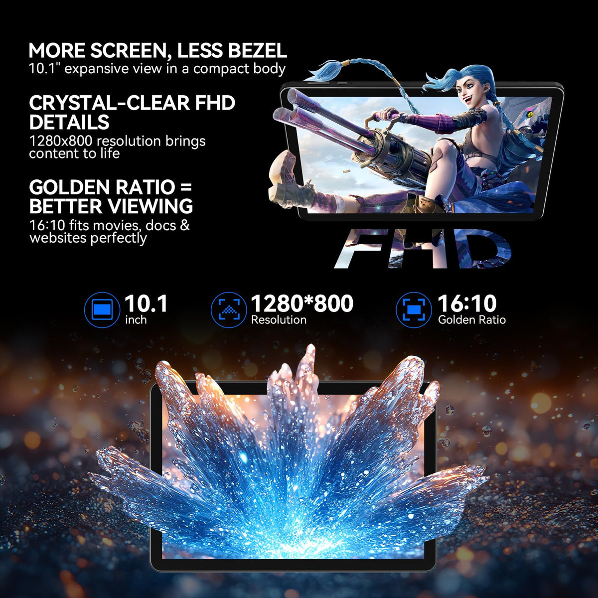 10.1 inch Android 15 Tablet Octa-Core 16GB RAM 64GB ROM A283378