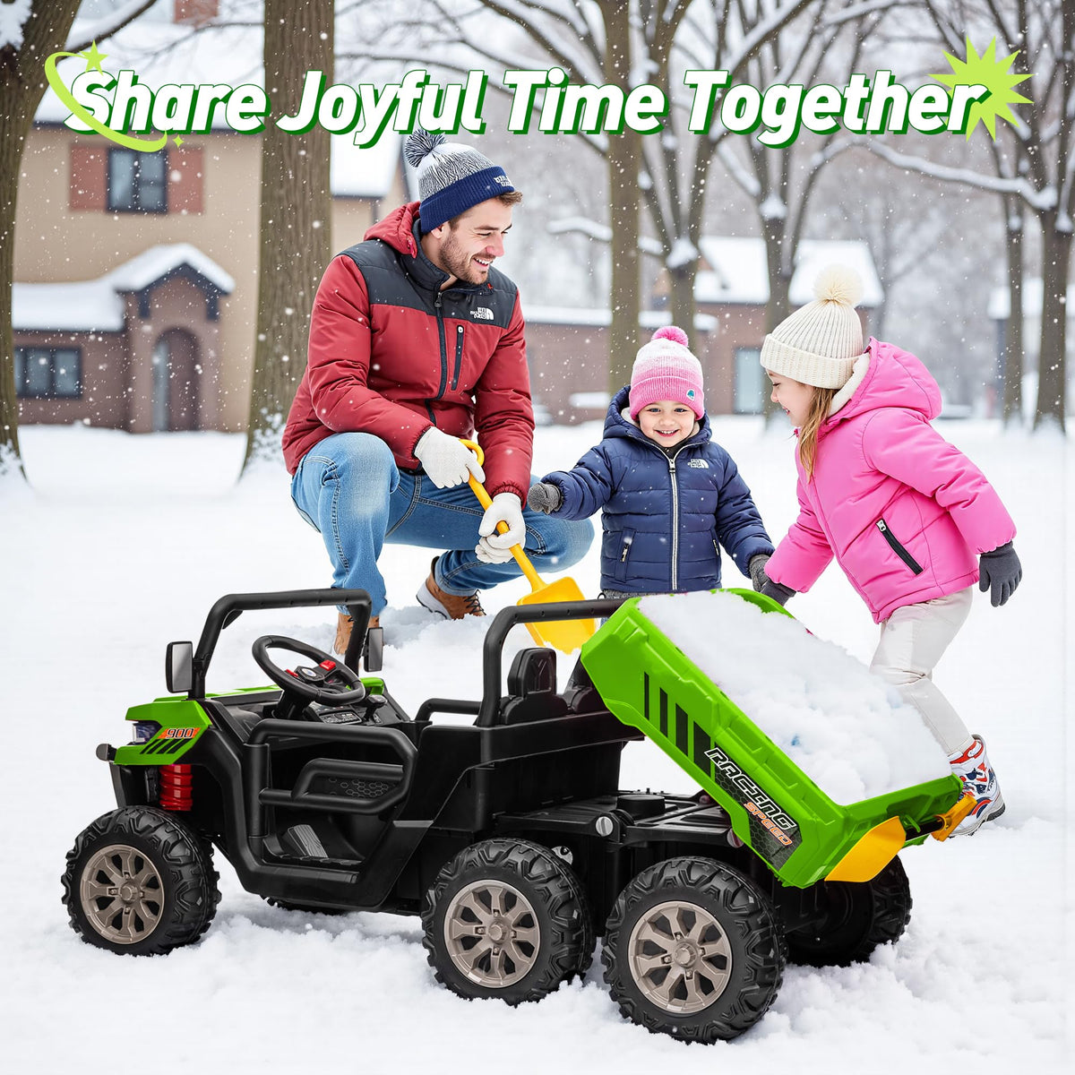 24V 2 Seater 4WD 6-Wheels Battery Powered Ride On Dump Truck A64984