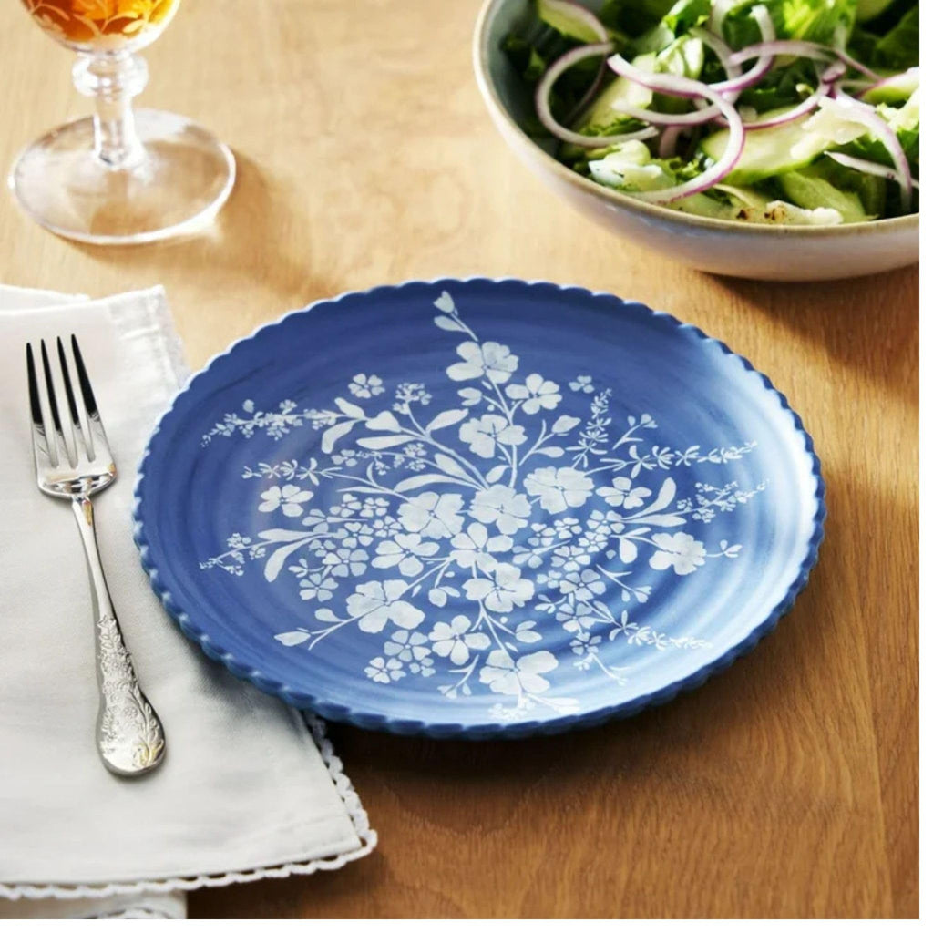 12-Piece Bamboo Melamine Dinnerware Set, Service for 4, Blue B417