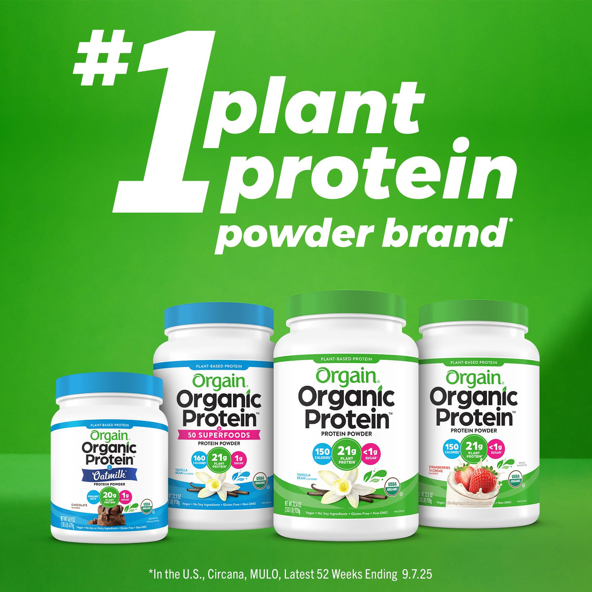 Organic Vegan Protein Powder + Greens Vanilla Bean 21g Plant Based Gluten Free Dairy Free 1.94lb T97235