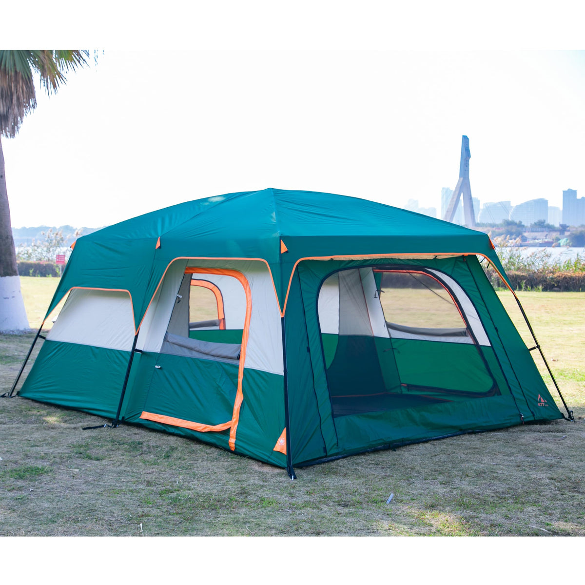 Extra Large 12-14 Person 2 Room Waterproof Double Layer Cabin Tent J12964
