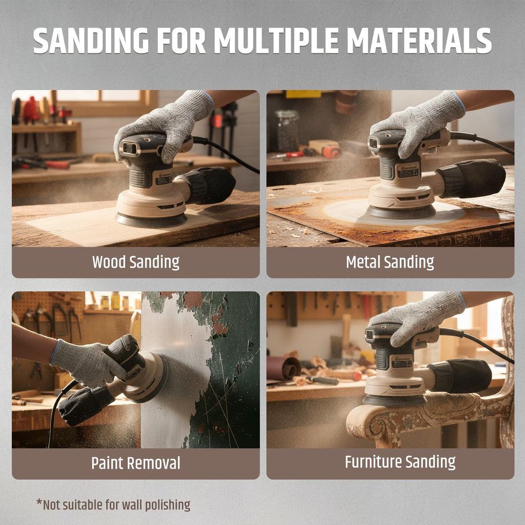 5-Inch Variable Speed Random Orbital Sander with Dust Bag C614809