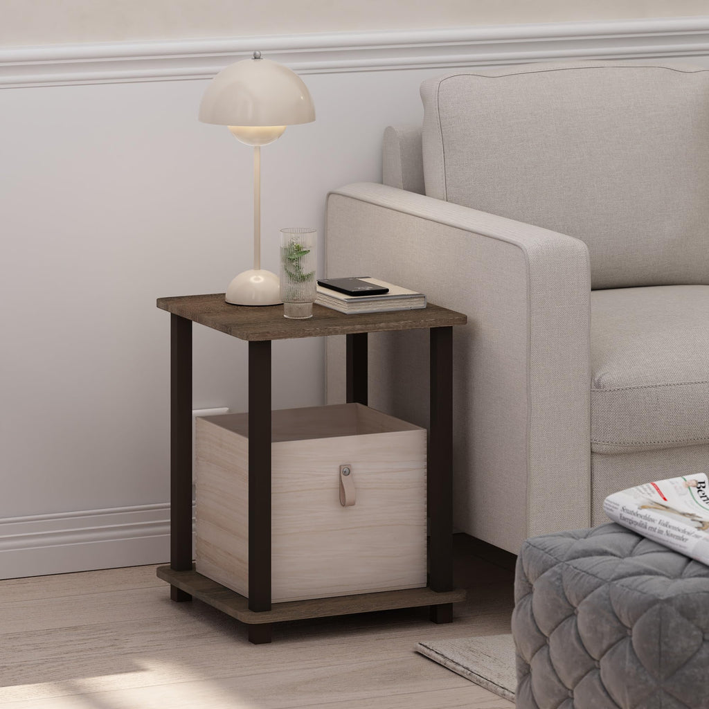 Set of 2 End Table Walnut Brown G93689
