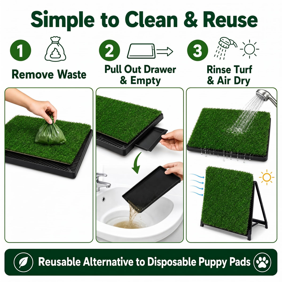 Dog Grass Pad with Tray 30 x 20 in G415