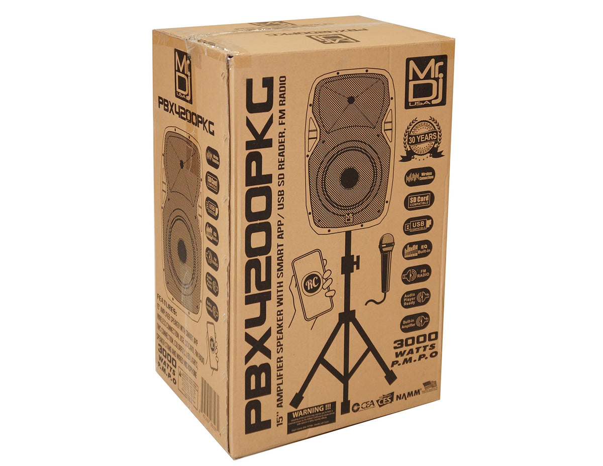 15" Powered Portable PA Speaker System Combo Set W964