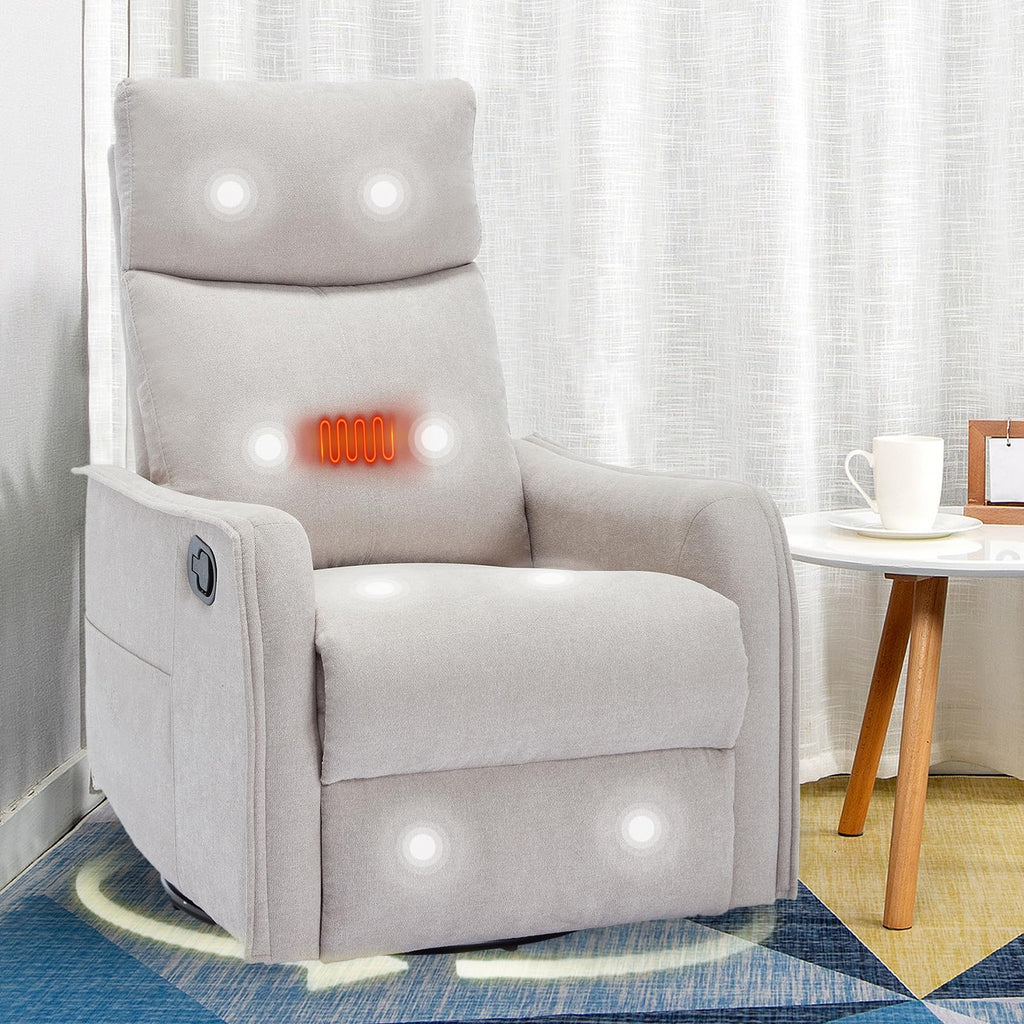 Swivel Rocker Recliner Chair with Heated Massage B913938