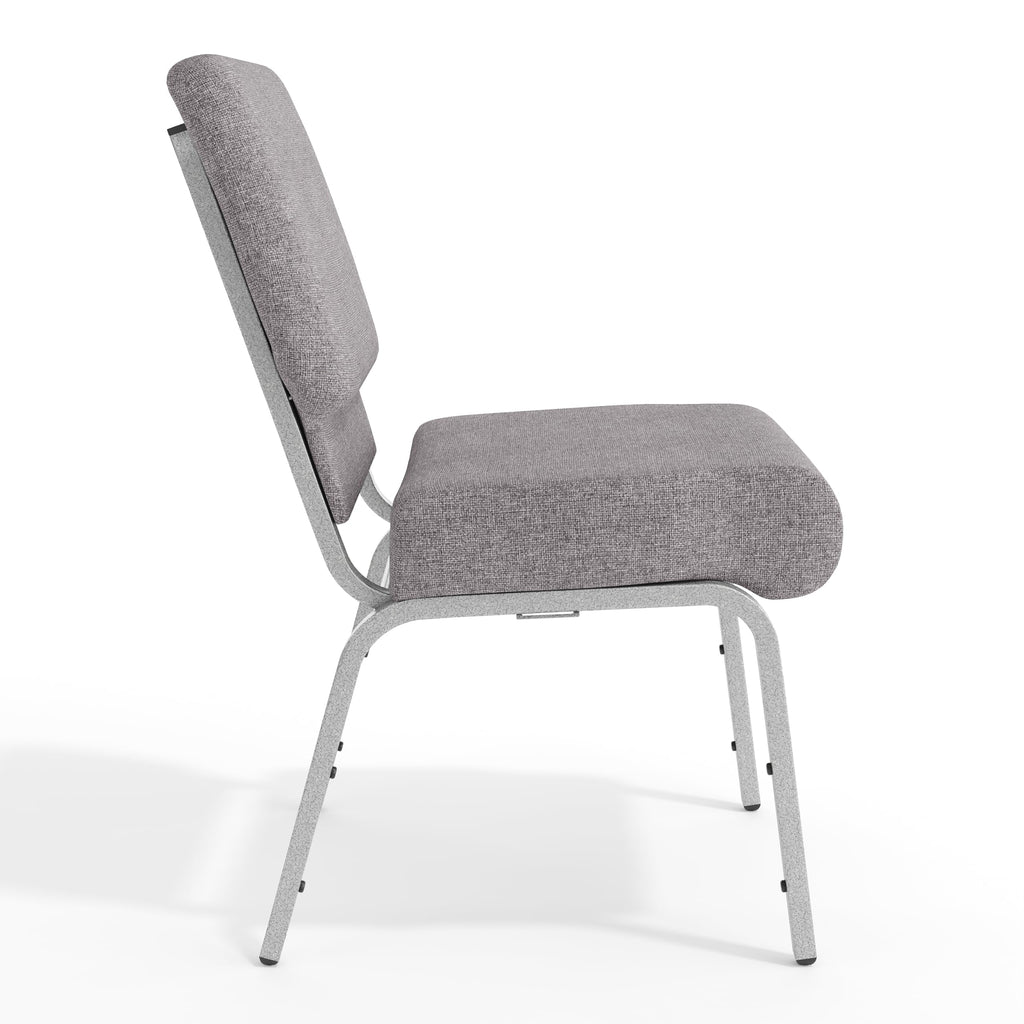 4 Pack Stacking Church Chair in Gray Fabric O91310