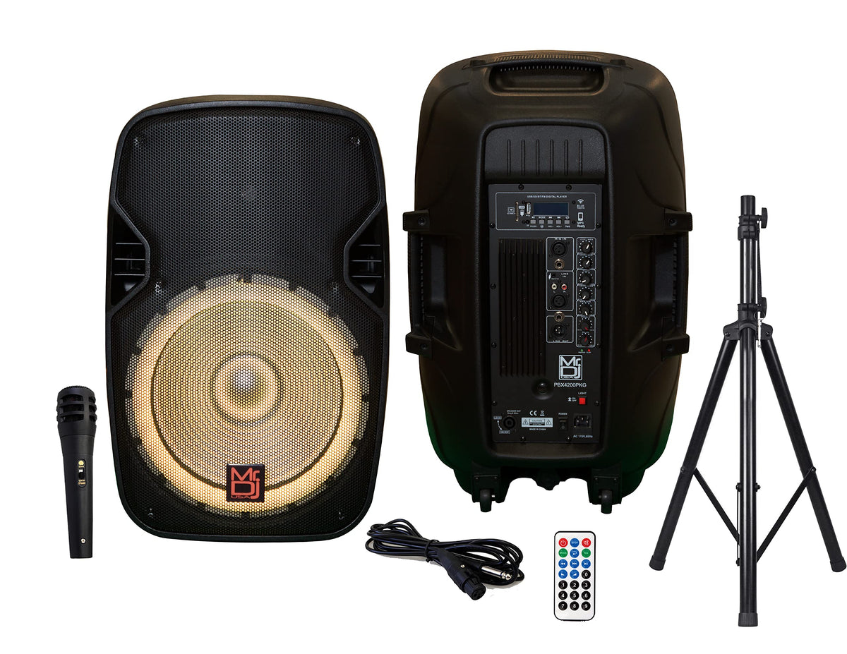 15" Powered Portable PA Speaker System Combo Set W964