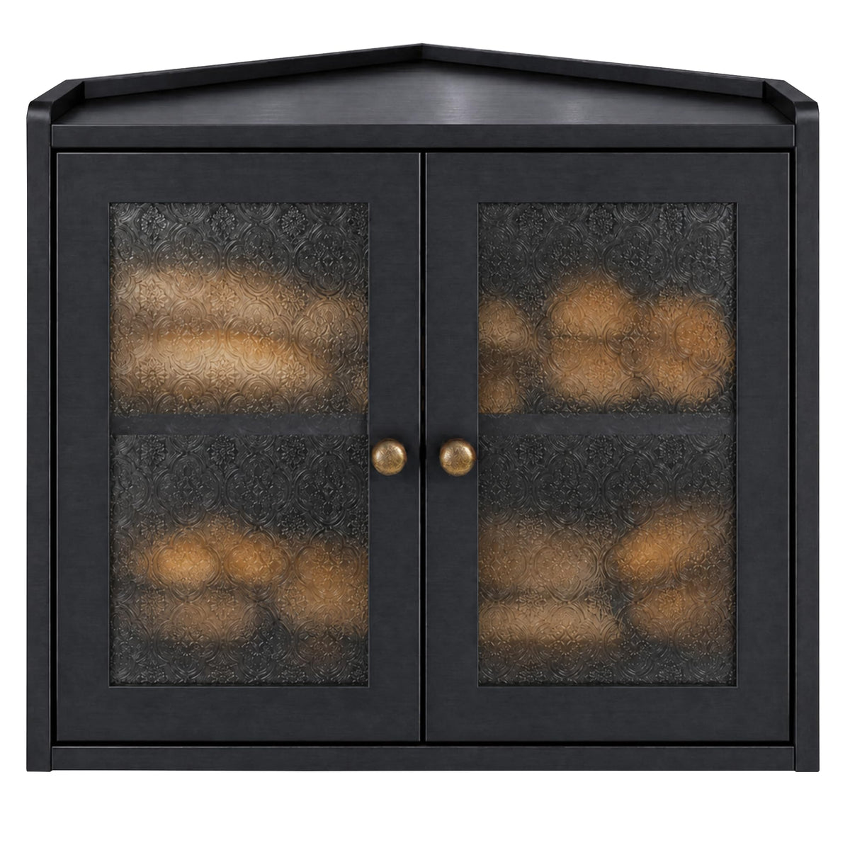 Black 2-Tier Wooden Corner Bread Box R745486