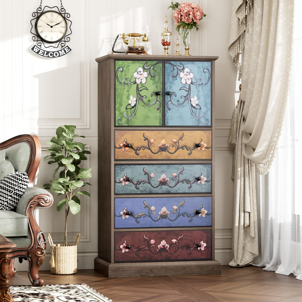 50" H Boho 4 Drawer Dresser Q428