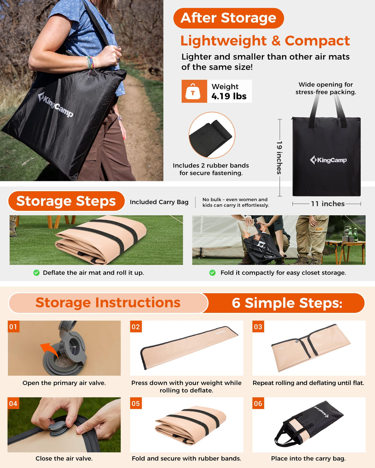 Portable Camping Cot & Single-Size Inflatable Sleeping Pad I3193