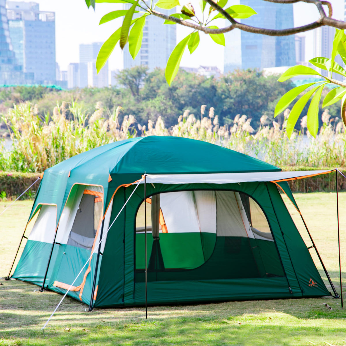 Extra Large 12-14 Person 2 Room Waterproof Double Layer Cabin Tent J12964