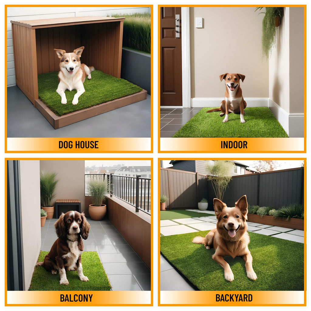Artificial Grass Puppy Potty Training Pad with Tray, 15" x 30" Reusable M5944