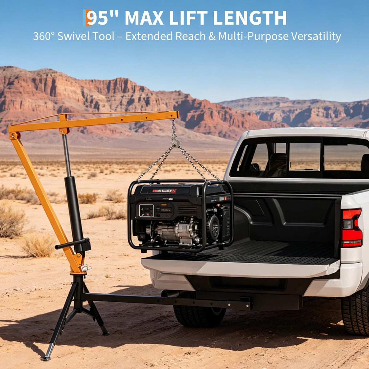 1000 lb Hitch Mount Hydraulic Pickup Truck Crane F272449