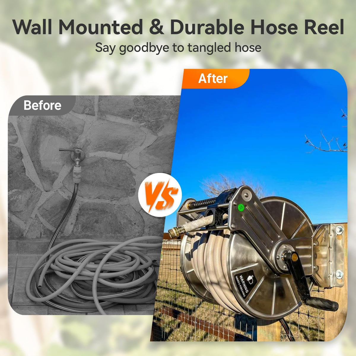 Wall Mounted Stainless Steel Garden Hose Reel S2116