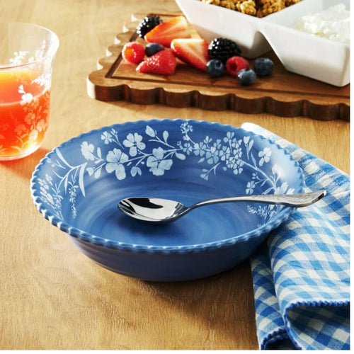 12-Piece Bamboo Melamine Dinnerware Set, Service for 4, Blue B417