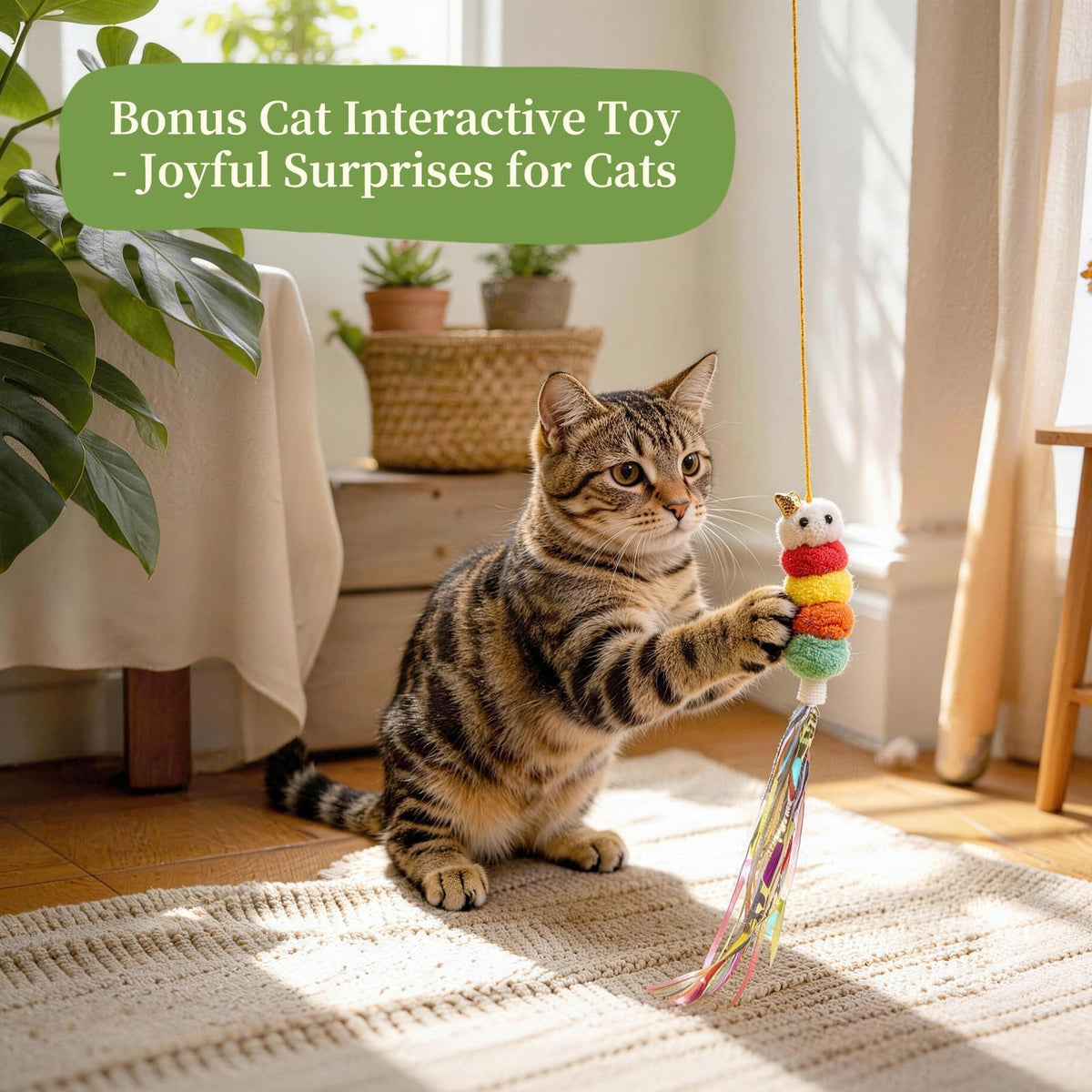Cat Grass Kit with 5 Packets of Seeds, Wooden Planter, 6 Soil Discs, Trimming Scissors, Spray Bottle, and Mini Tools W53795
