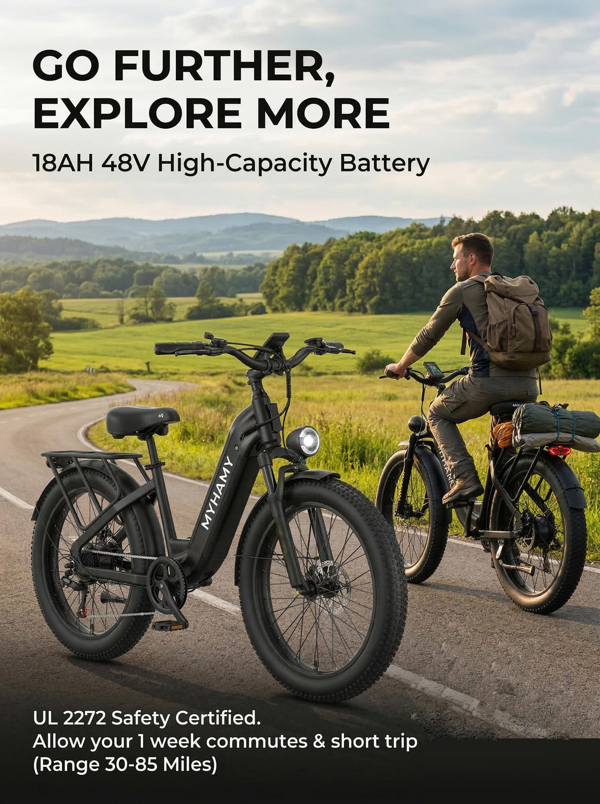 2000W Electric Bike 24 Fat Tire 48V 18Ah Step-Thru R3739
