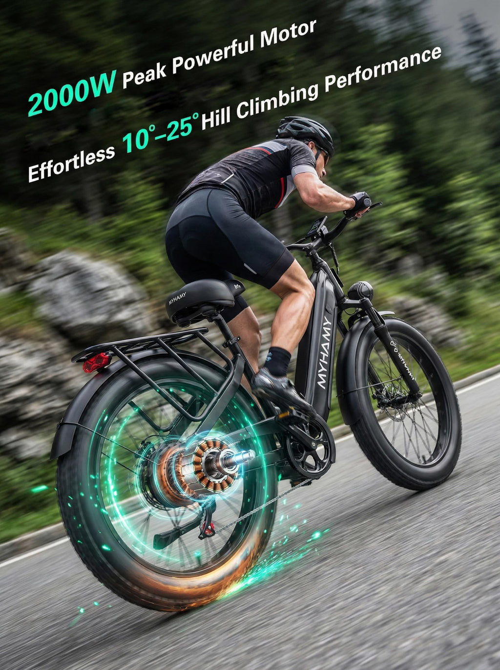 2000W Electric Bike 24 Fat Tire 48V 18Ah Step-Thru R3739
