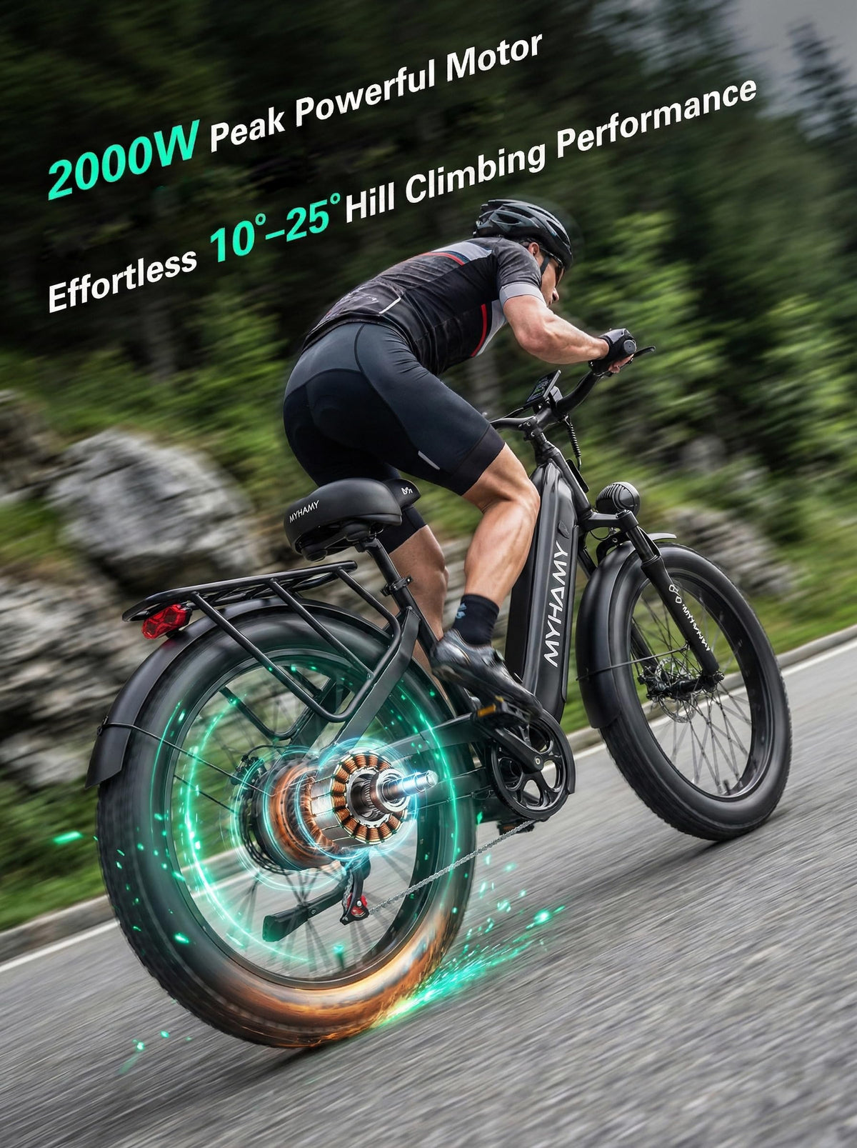2000W Electric Bike 24 Fat Tire 48V 18Ah Step-Thru R3739