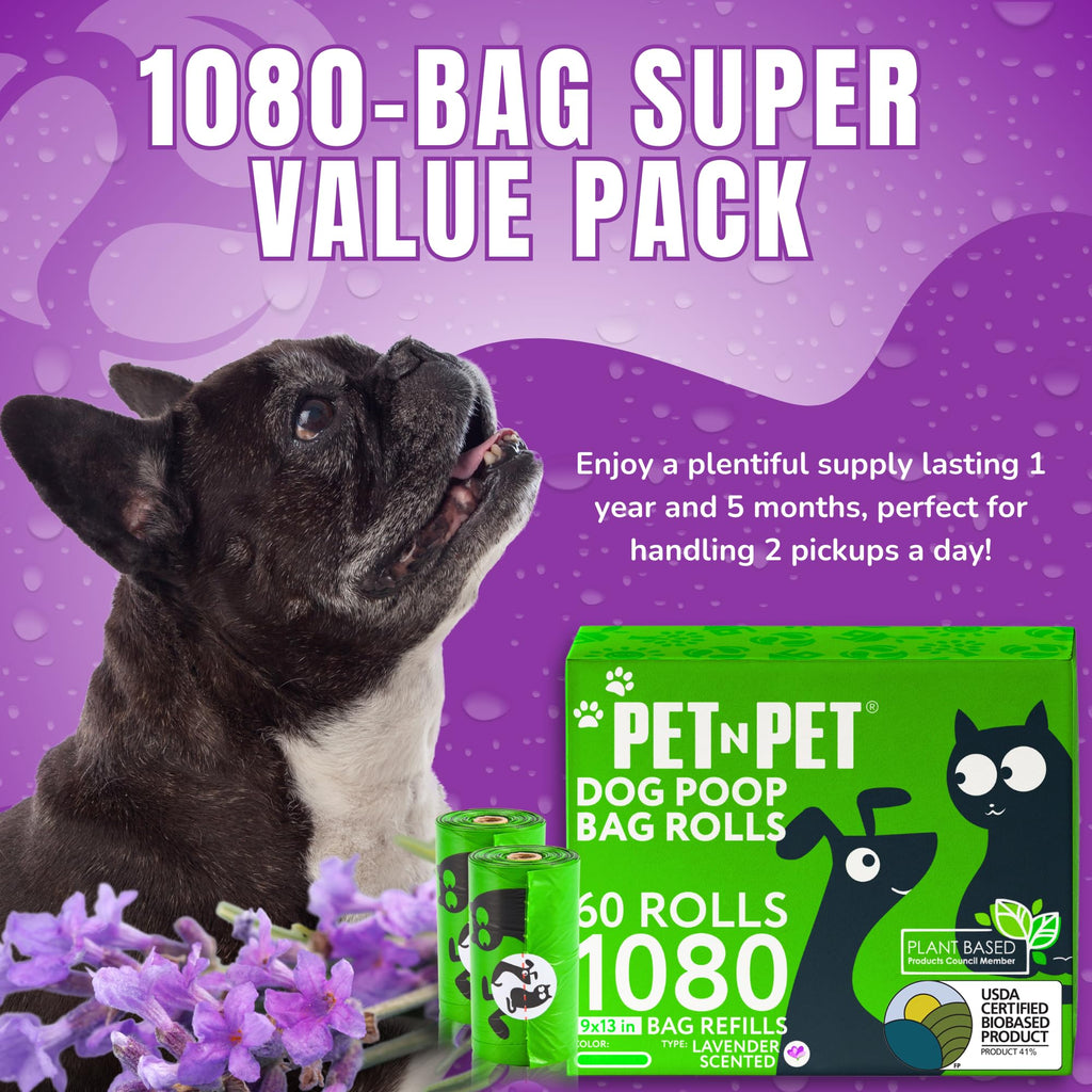 Lavender Scented Dog Poop Bags 1080 Count D33178