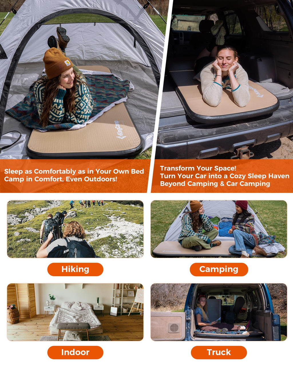 Portable Camping Cot & Single-Size Inflatable Sleeping Pad I3193