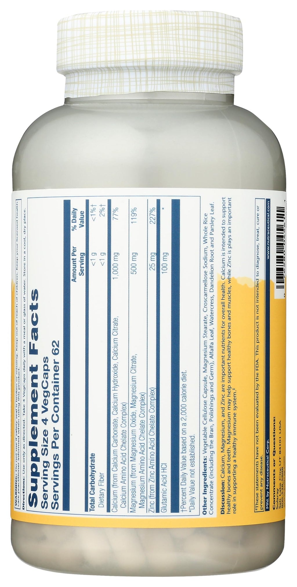 Calcium Magnesium Zinc Capsules 250 Count P31784