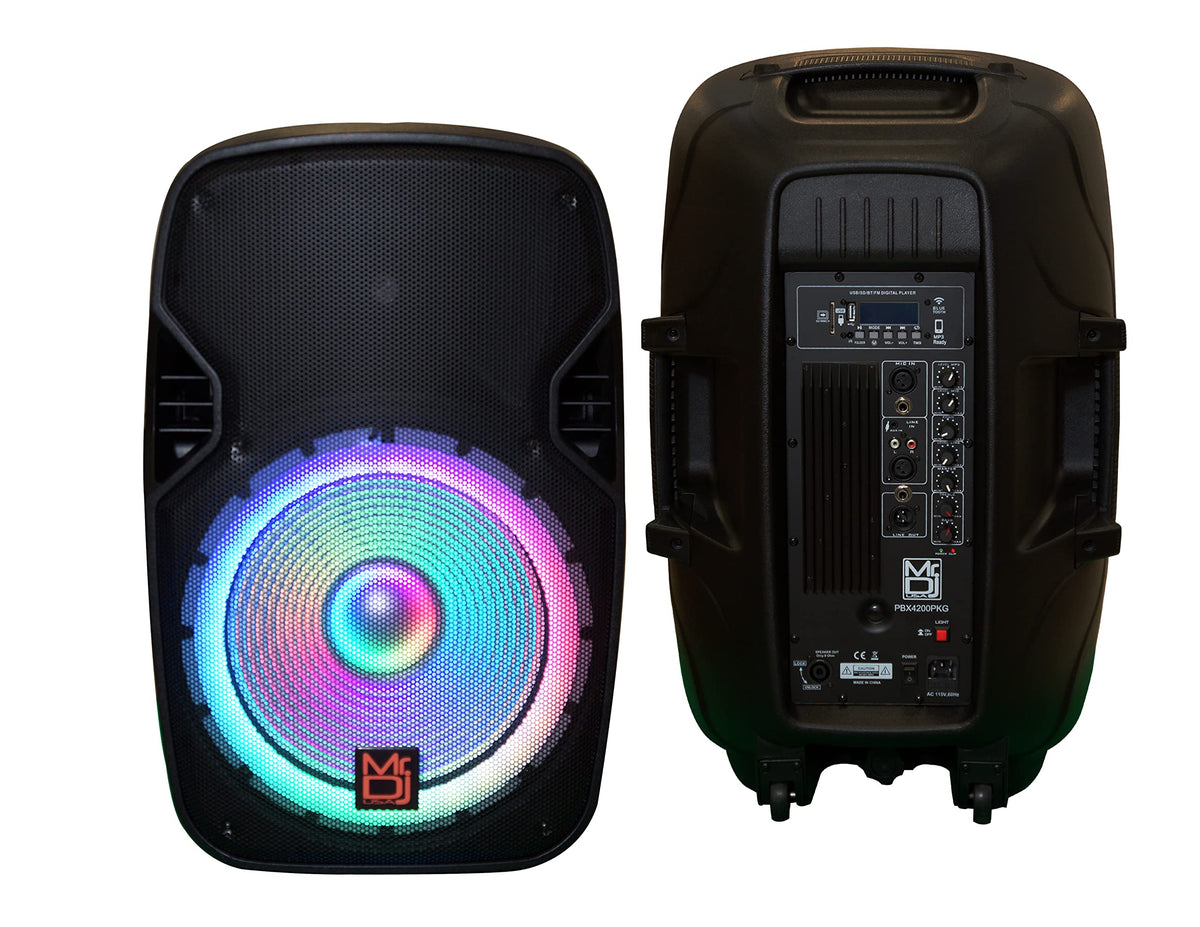15" Powered Portable PA Speaker System Combo Set W964