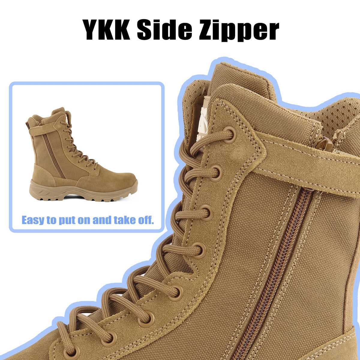 Lightweight Tactical Boots with Side Zipper M950624