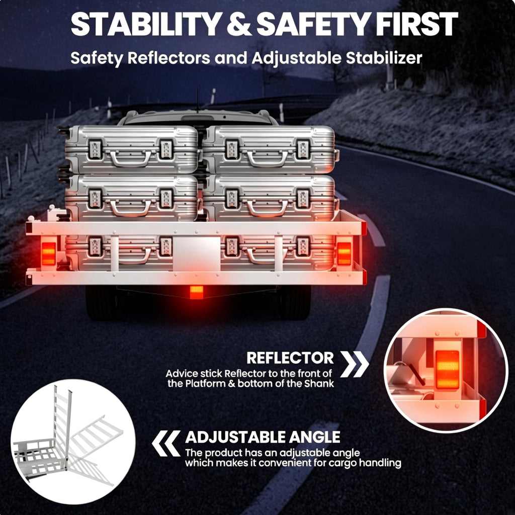 Aluminum Hitch Cargo Carrier with Ramp D28811