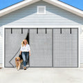 16x8FT Sliver Grey Magnetic Garage Door Screen with Fiberglass Mesh O41033