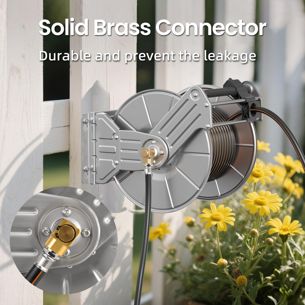Wall Mounted Stainless Steel Garden Hose Reel S2116