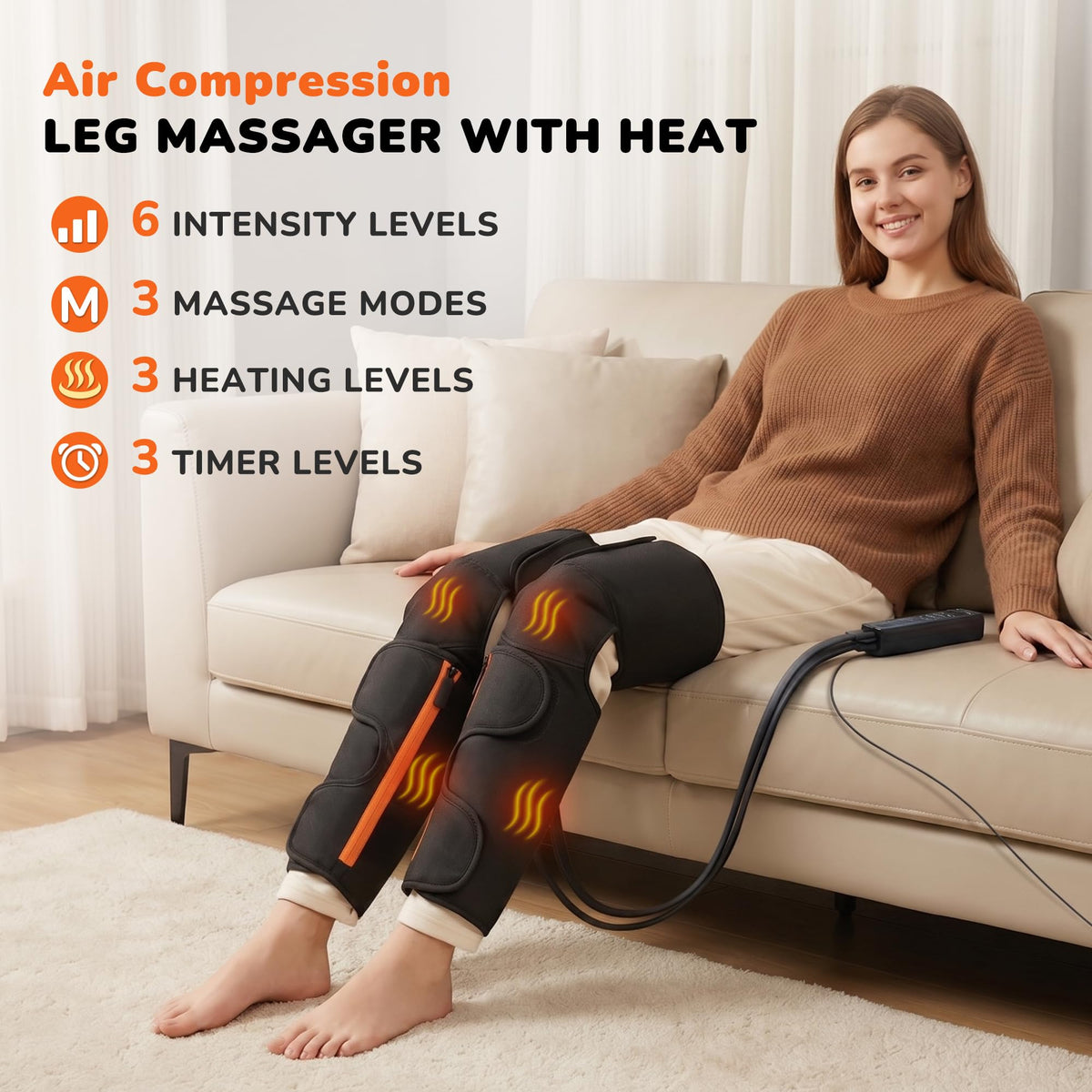 Air Compression Leg Massager with Heat L673