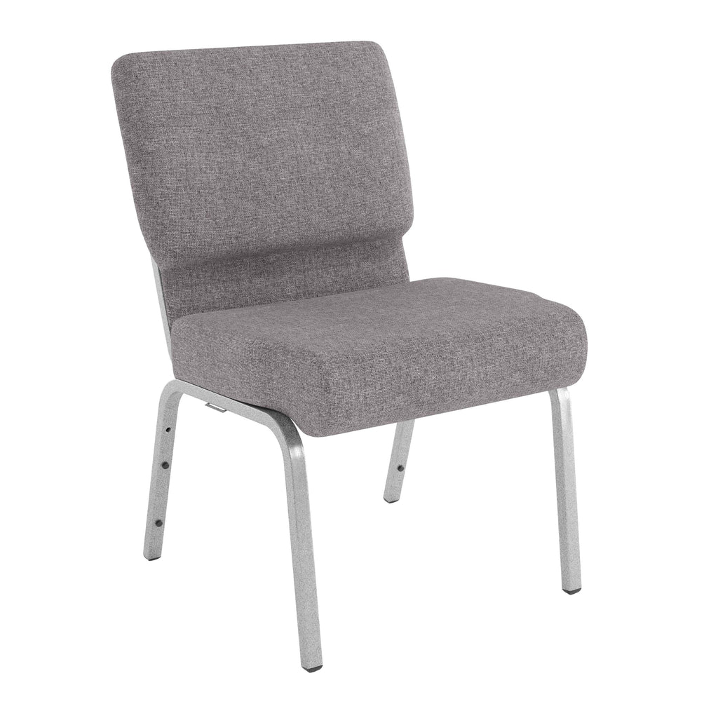 4 Pack Stacking Church Chair in Gray Fabric O91310