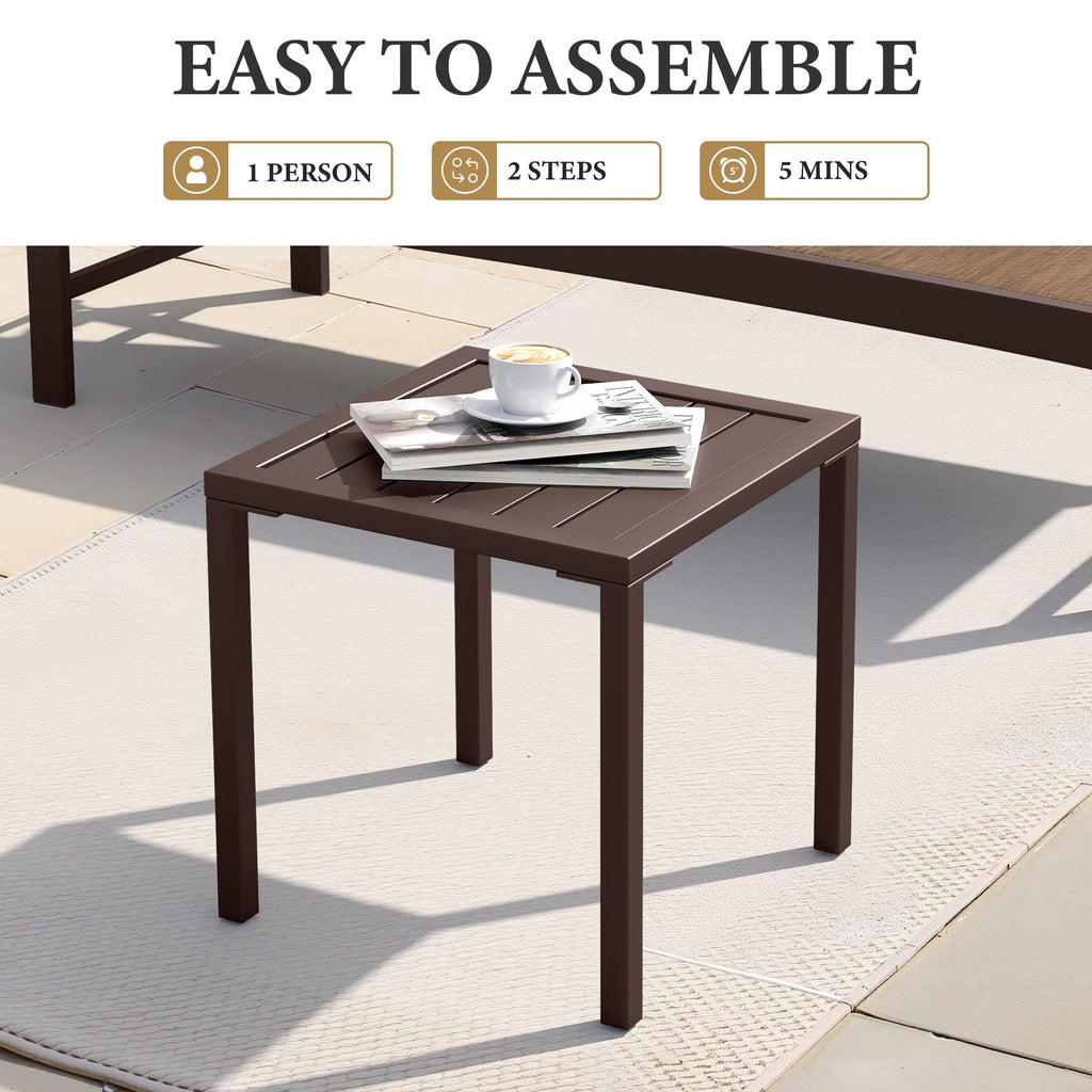 Aluminum Outdoor Side Table Set of 2 E506