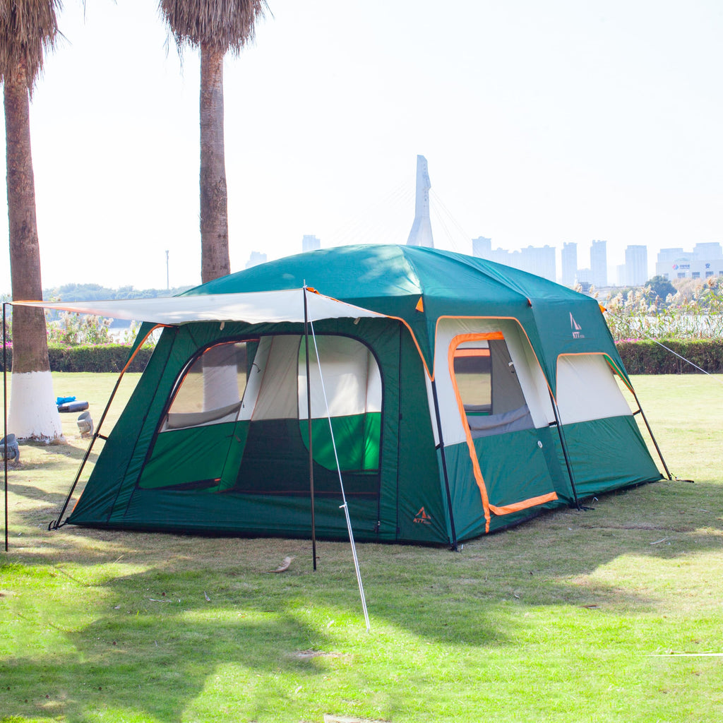 Extra Large 12-14 Person 2 Room Waterproof Double Layer Cabin Tent J12964