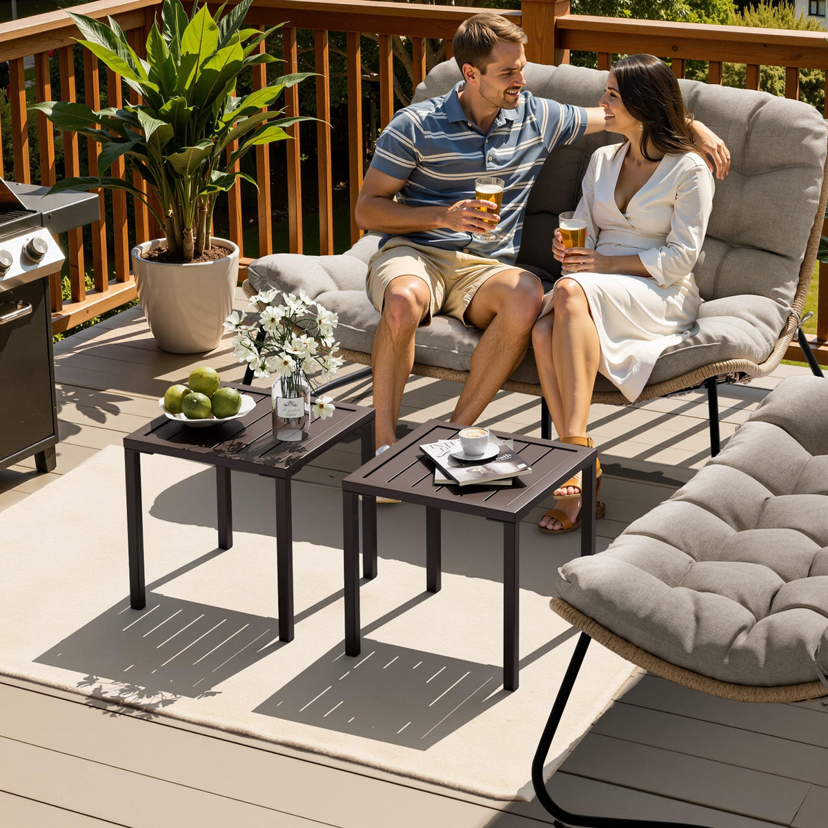 Aluminum Outdoor Side Table Set of 2 E506