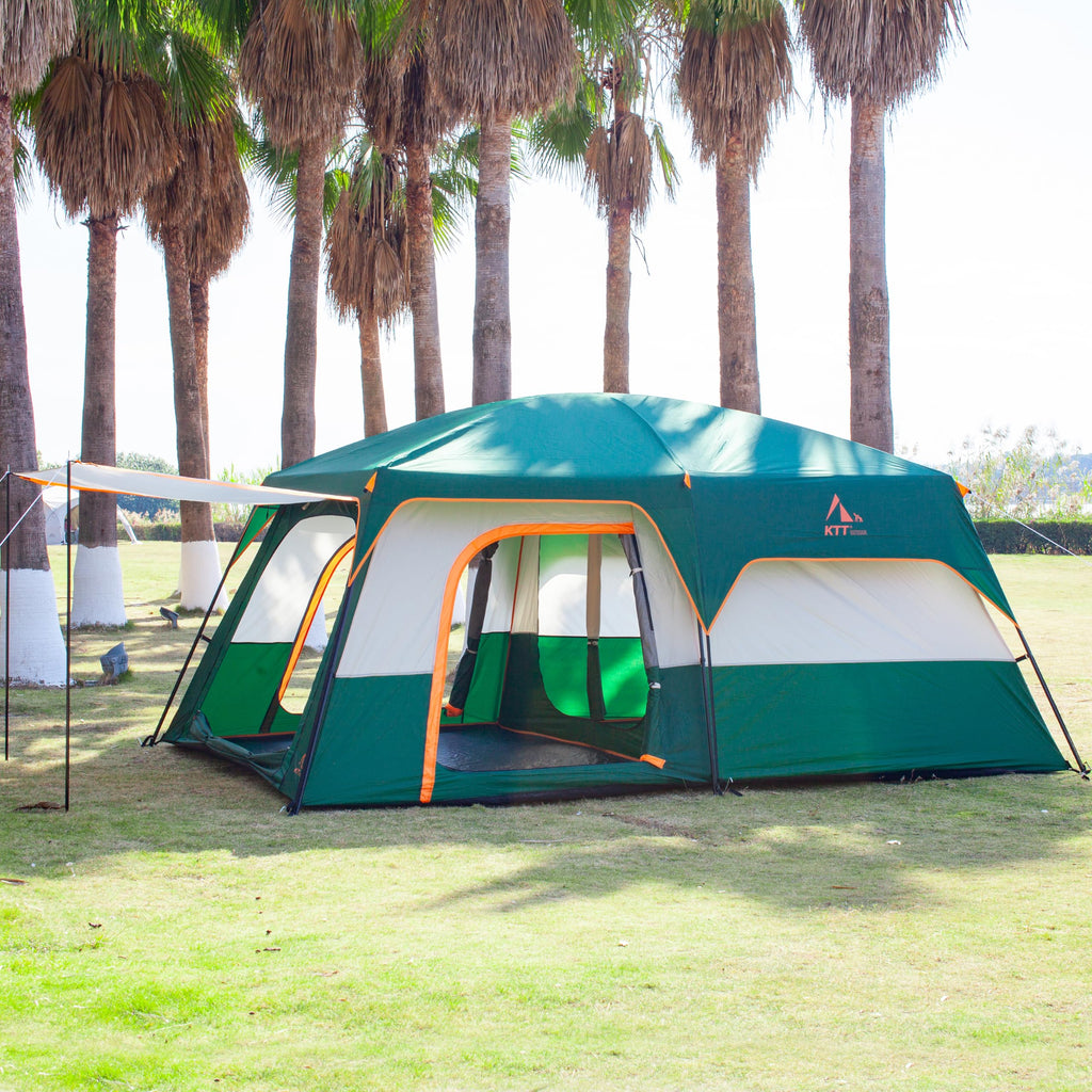 Extra Large 12-14 Person 2 Room Waterproof Double Layer Cabin Tent J12964