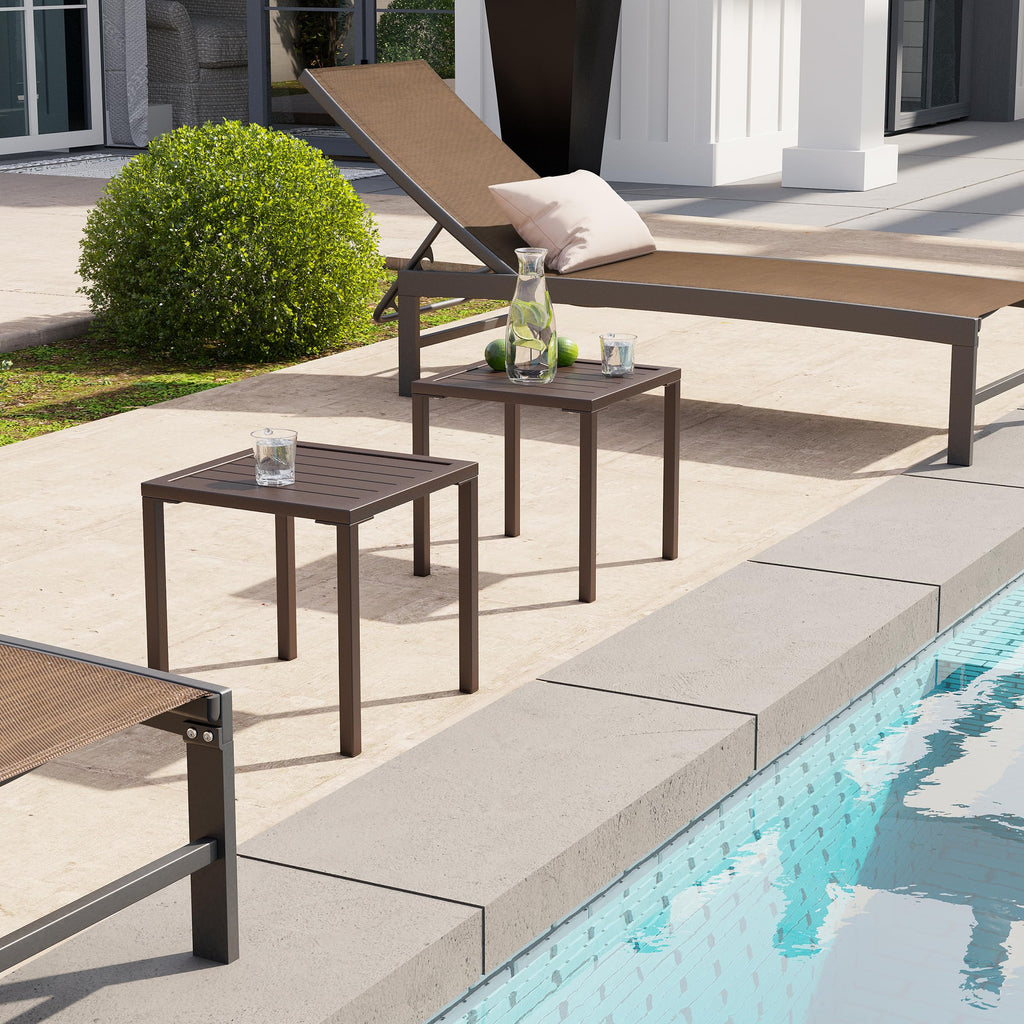Aluminum Outdoor Side Table Set of 2 E506