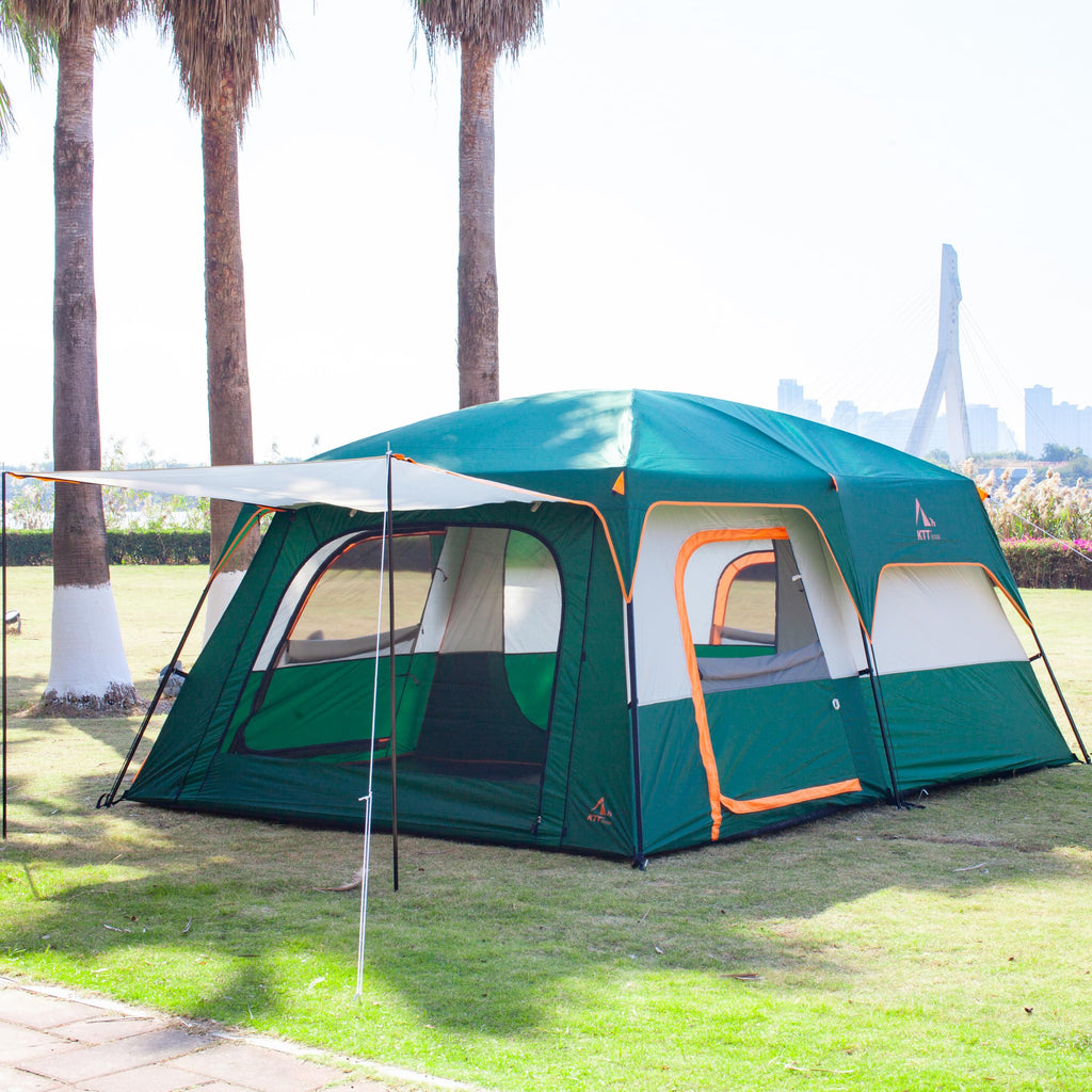 Extra Large 12-14 Person 2 Room Waterproof Double Layer Cabin Tent J12964