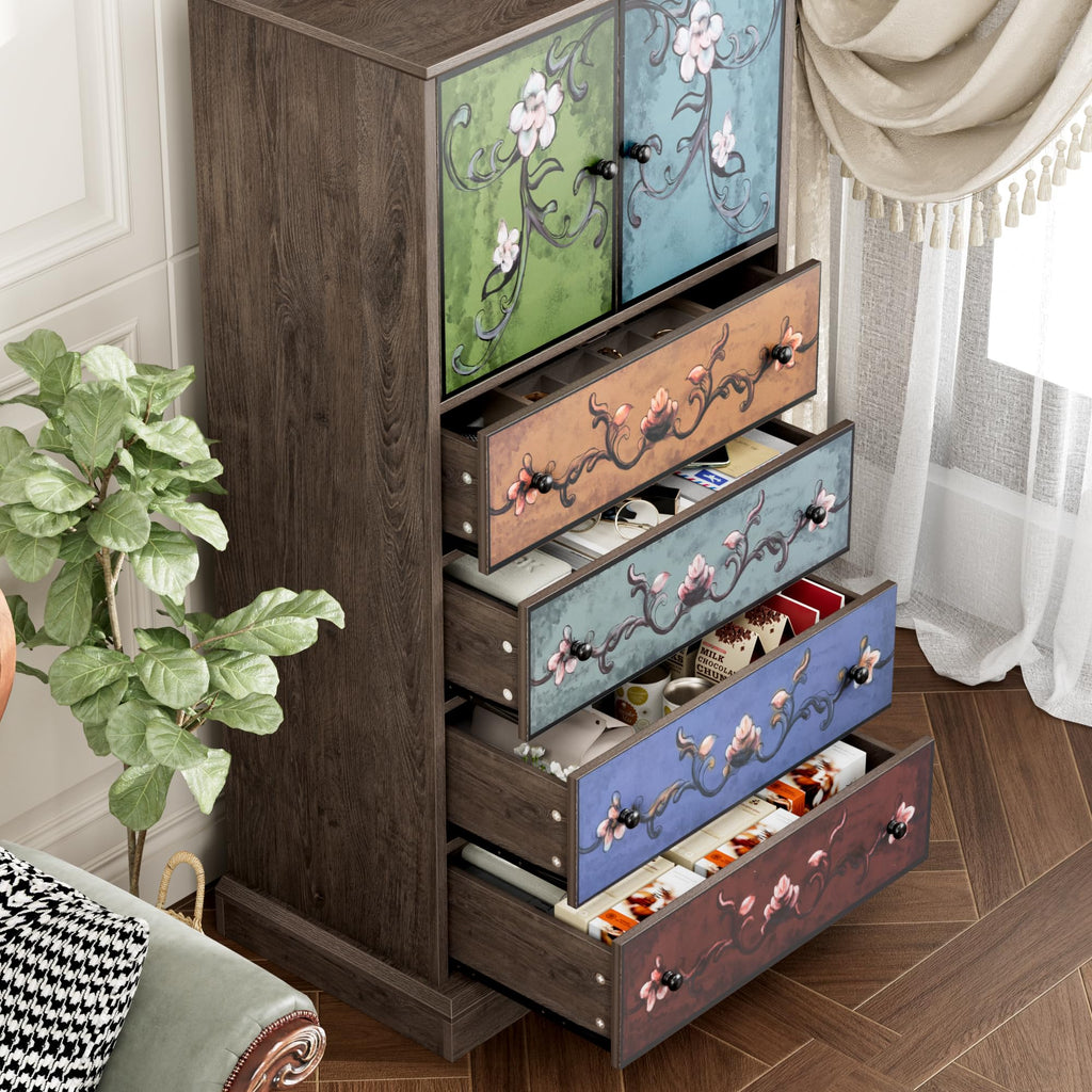 50" H Boho 4 Drawer Dresser Q428